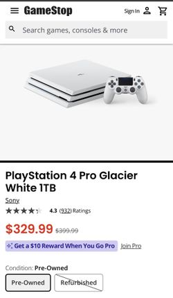 playatation 4 pro glacier white