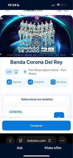 Banda Corona del rey boleto