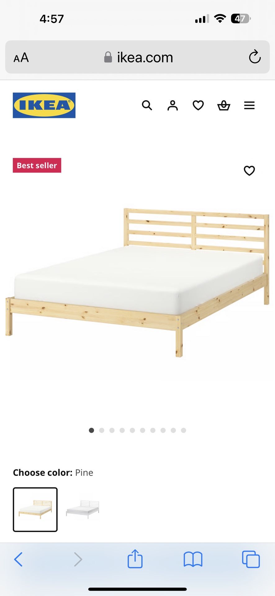 Queen Bed Frame Pine Color With Mattress