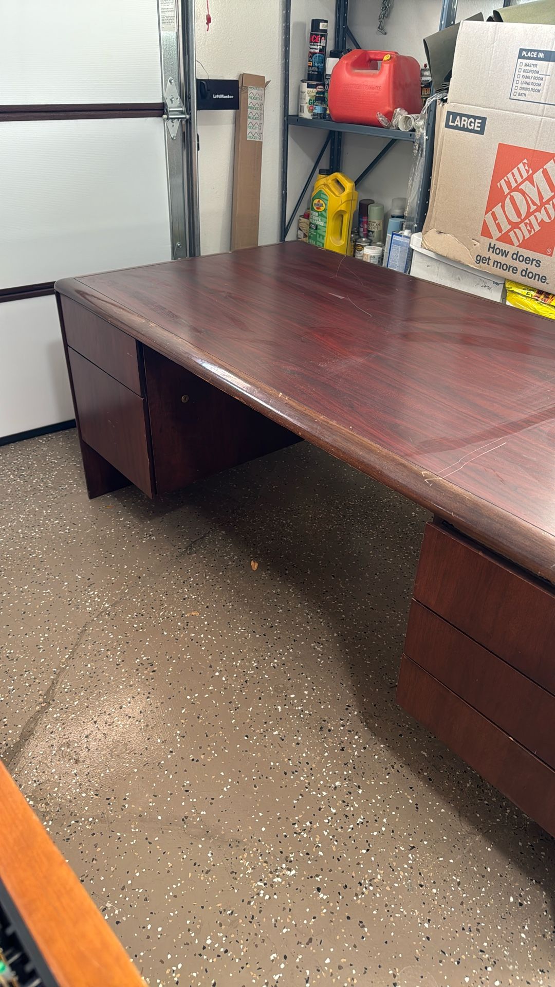 Heavy Duty Wood Office Executive Desk - Drawers Run Perfect