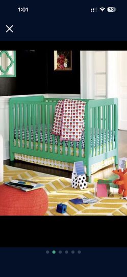 Land Of Nod Convertible Crib - Kelly Green