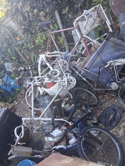 ALL 4 BIKES FOR ONLY $40!!! 2 VINTAGE 26"inch ALUMINUM ROAD BIKES ALUMINUM SPEED BIKES MOTOBECANE & RALEIGH. 1 BMX 1 BEACH BIKE.