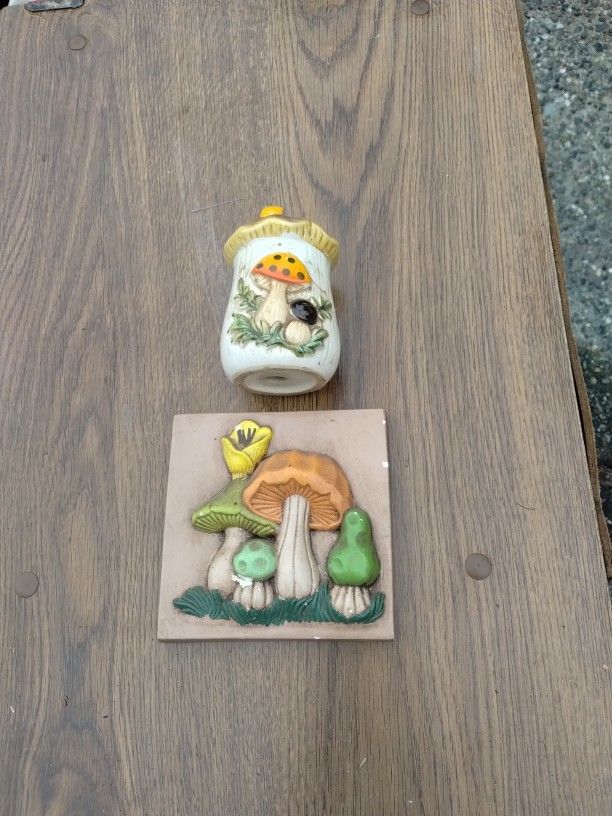 Antique Salt Shaker And Tile