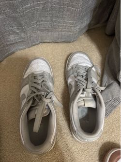 Grey and white dunks men 7 women 8.5