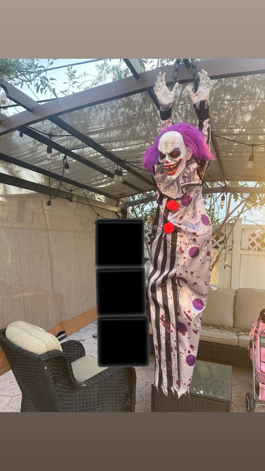 Halloween Hanging Shaking Clown Animatronic