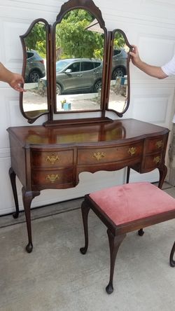 Antique vanity and chair