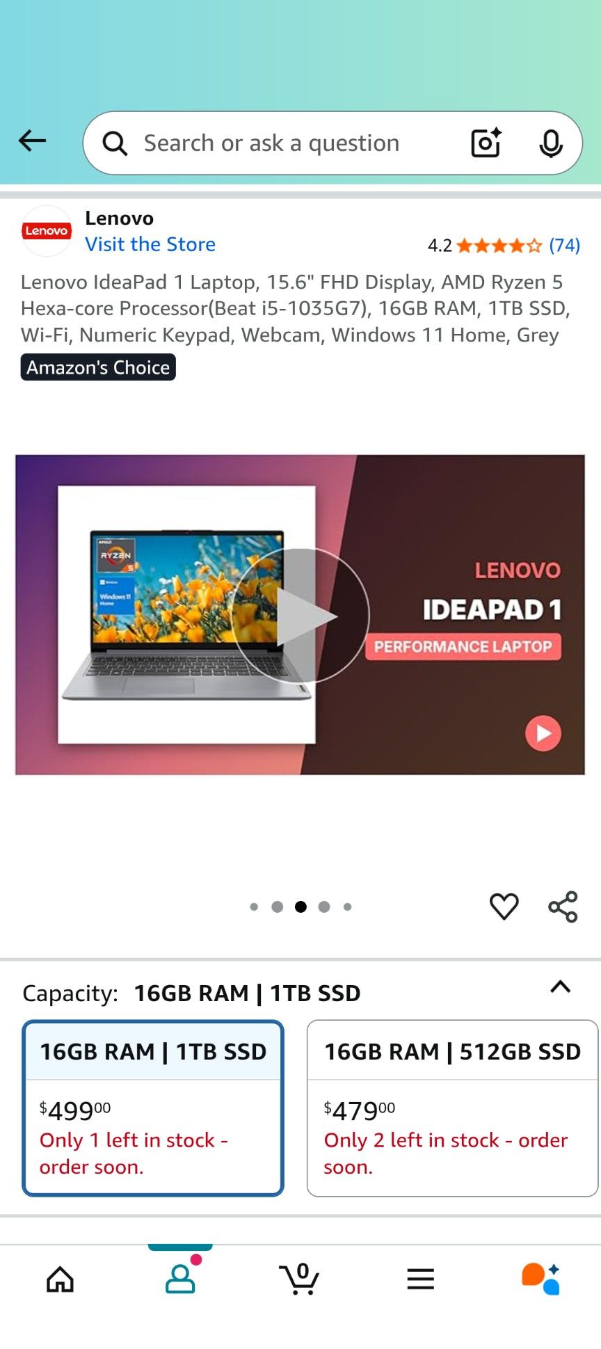 Lenovo IdeaPad 15.6 In