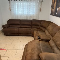 Juego De Muebles Reclinables De Cuero