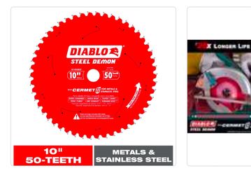 DIABLO 10in. x 50-Teeth Steel Demon Cermet II Saw Blade for Medium Metal