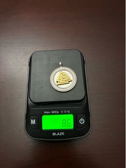 two-tone Norse Valknut medallion pendant