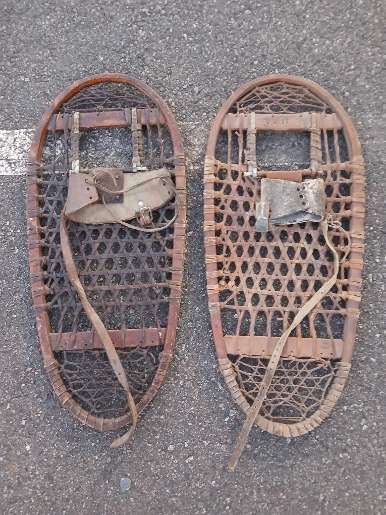 Vintage Wooden Military Snow Shoes