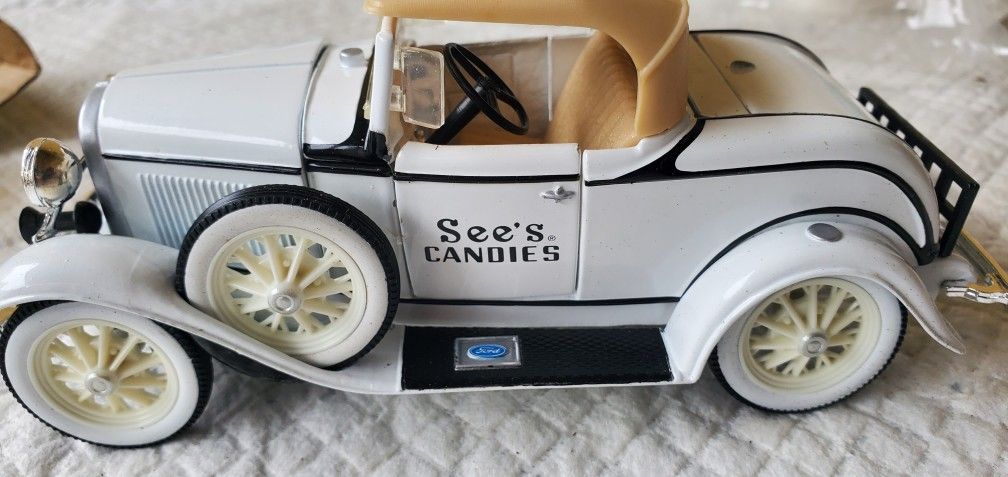 See's Candy Ertl 1930 Ford Model A Roadster Car & Coin Bank - New