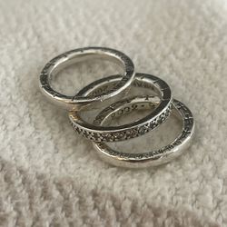 Authentic 3 Stacked Chrome Hearts Rings  