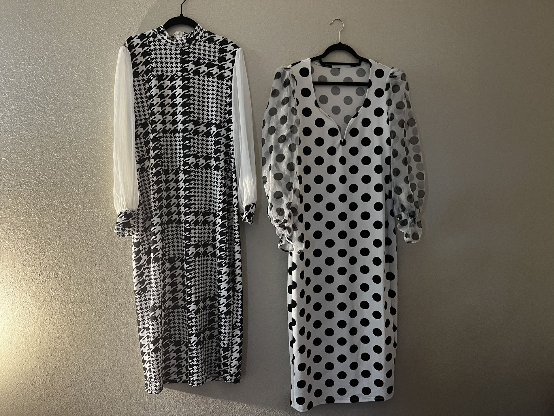 Sz 1xl Curvy Black And White Pencil Dresses