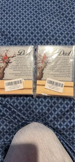 Dad Cardinal Memorial Acrylic Plaque – Set of 2