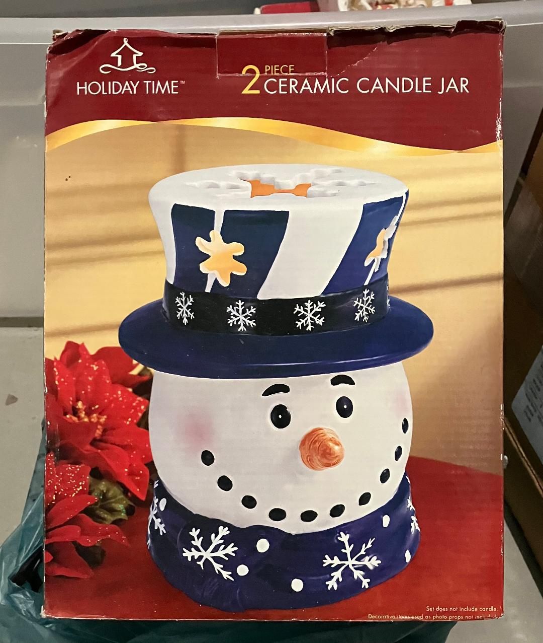 Holiday / Snowman Ceramic Candle Jar