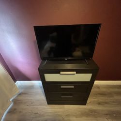 3 Drawer Black & Grey Dresser 