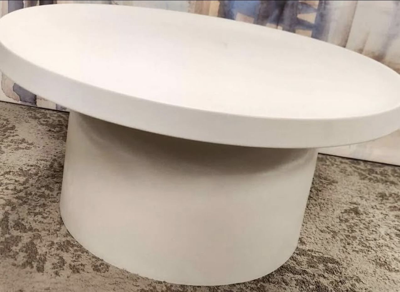 ⬇️READ⬇️ MODERN WHITE ROUND COFFEE TABLE