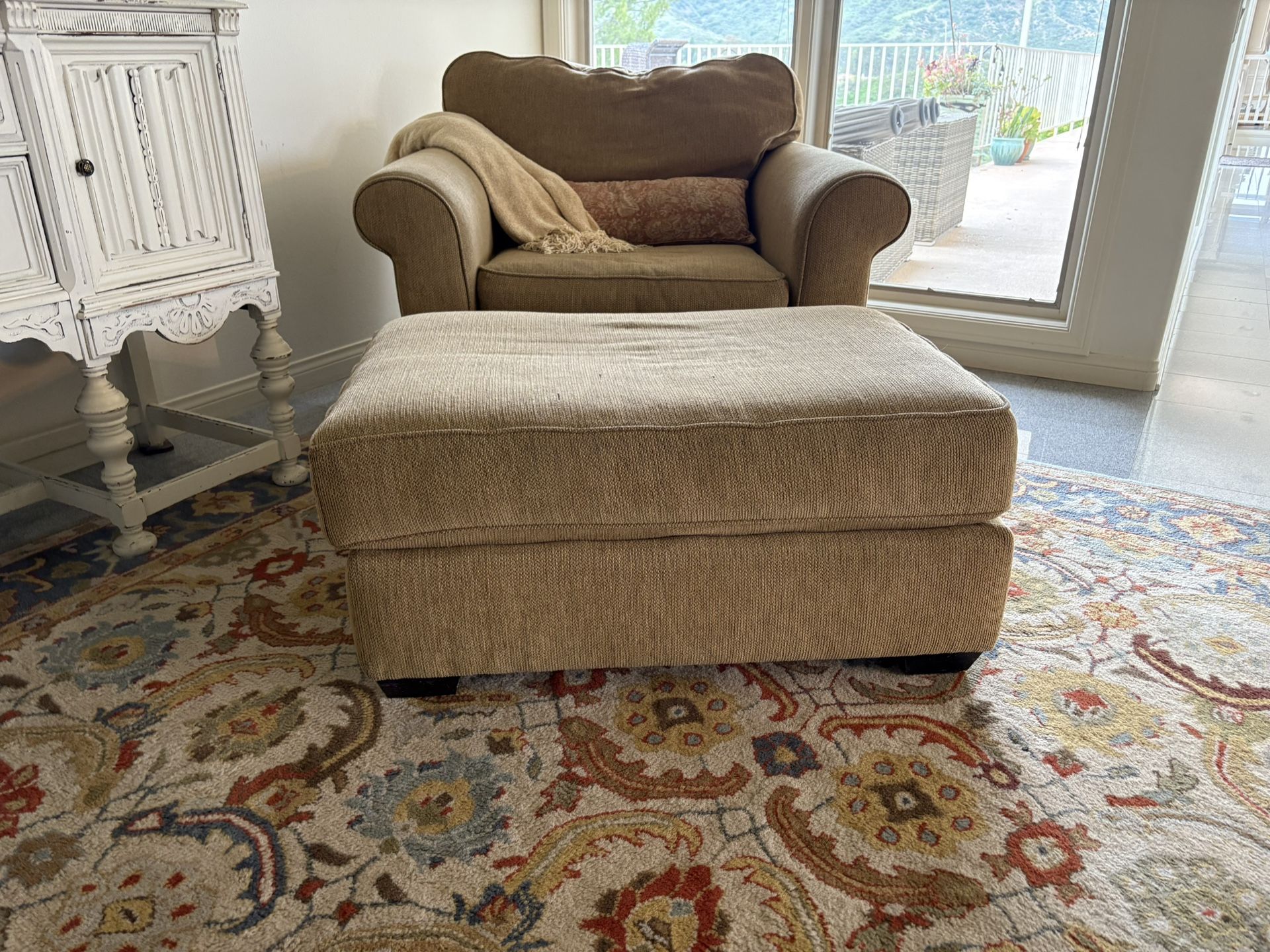 Incredibly Comfy Oversized Chair And Ottoman