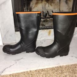 brazos rubber work boots size 13 black knee high hunting construction fishing 