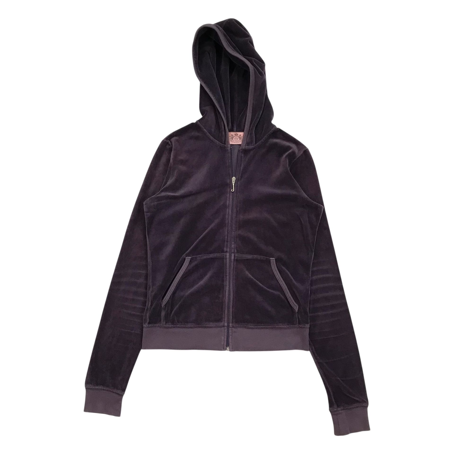 Vintage Juicy Couture Velour Hoodie Jacket Medium M Purple Track Sweatshirt Zip