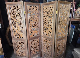 Solid Wood Hand Carved Room Divider 6ft X 6ft