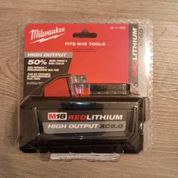 MILWAUKEE M18  RED LITHIUM XC6.0  BATTERY 