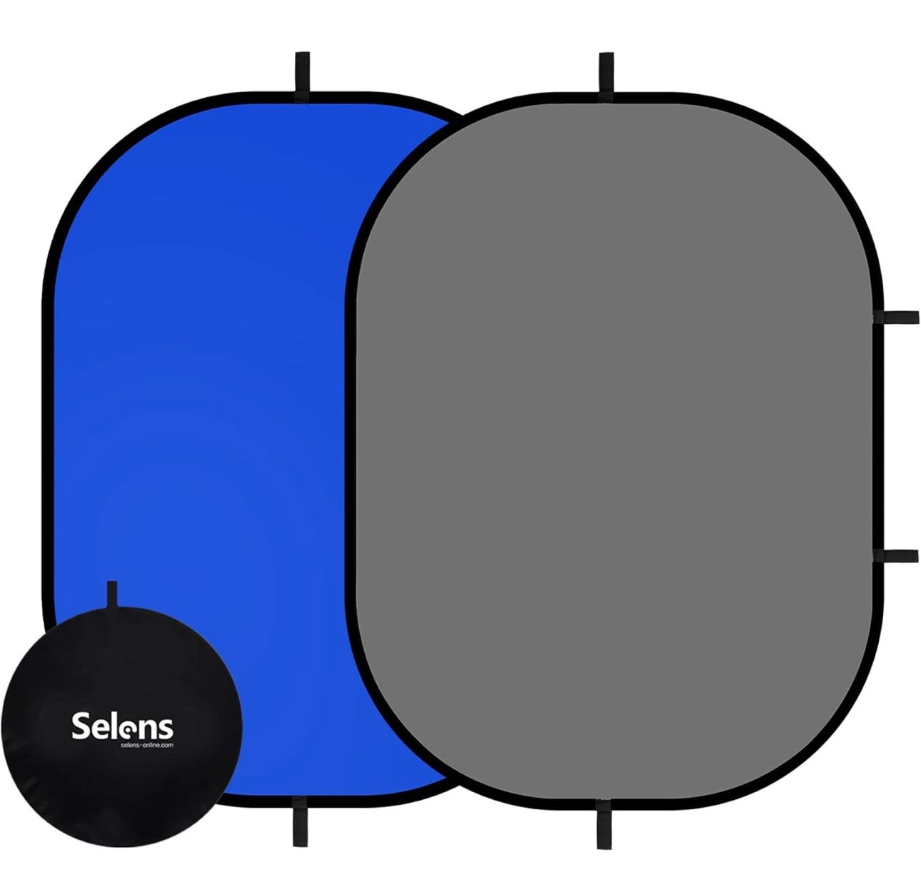Collapsible Backdrop Pop Up Blue Grey Background with Carrying Bag With Tripod and Light Stand