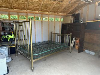Antique Simmons Ace Special Brass Bed And Frame And Box Spring