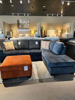Blue 2pc Chaise Sectional