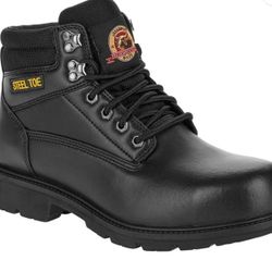 Brahma Black Steel Toe Boots Size 8.5