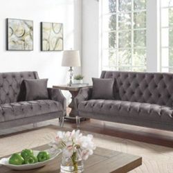 Brand New Gray Sofa And Love Seat