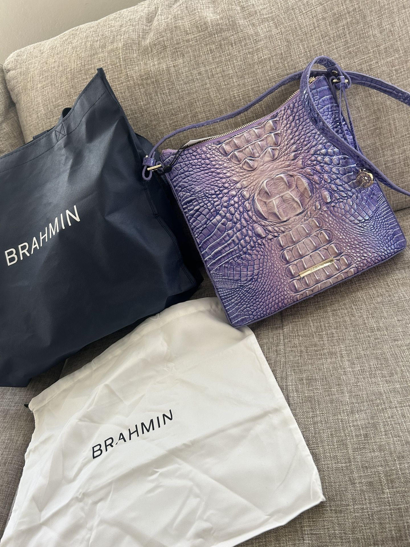 Brahmin Katie Melbourne Leather Satchel – Very Peri Ombré – New With Tags