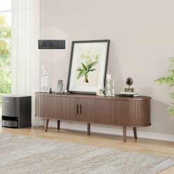59" TV Stand with Charging Station and Drawers fit 40"- 65" TVs. Mid century Modern TV Stand