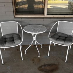 Metal Chair And Table Set