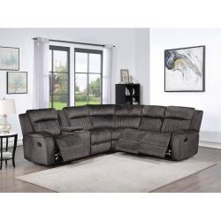 6 Piece Gray Sectional With 3 Recliners Total!!!