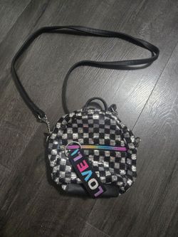 Claire's Mini Sequin Checkered Crossbody Backpack