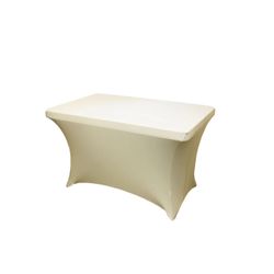 Rectangular 4 FT Spandex Table Cover - Ivory 