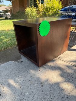 West Elm Dark Wood Open Cube Storage Unit