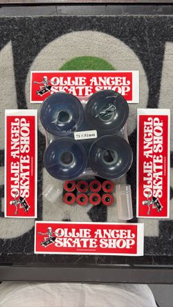 Blue Transparent Skateboard Longboard Wheels 71mm with Abec 7 Bearings