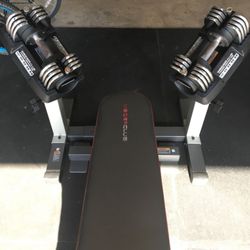 WEIDER PRO ADJUSTABLE DUMBBELLS & BENCH