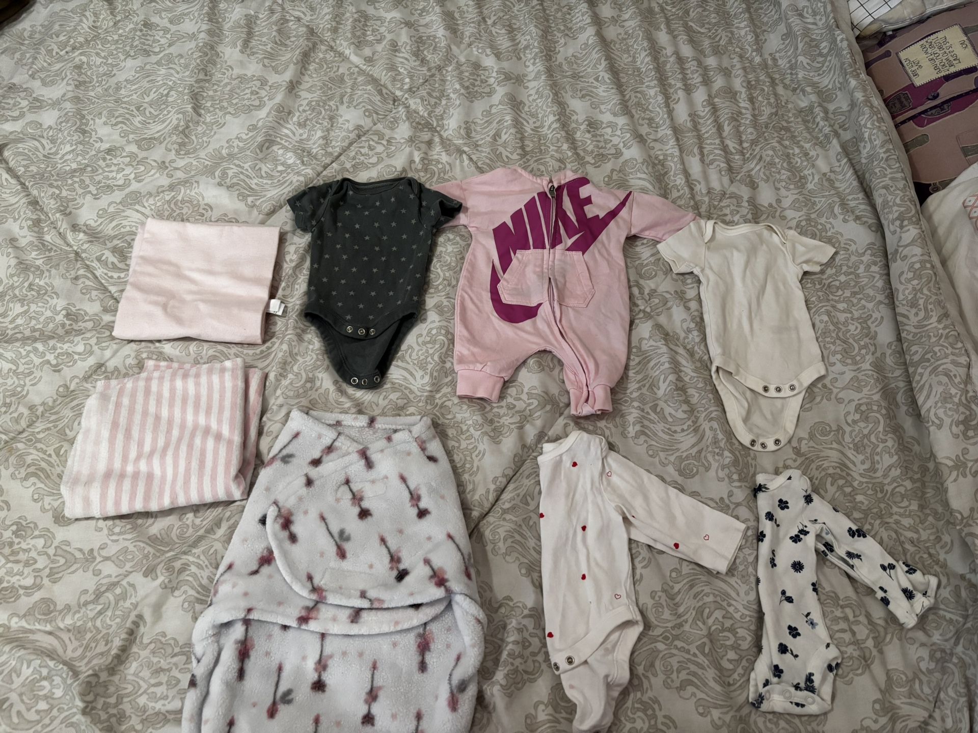 Baby Girls Clothes, Beanies, Receiving Blankets, Mittens, Swaddle, Socks