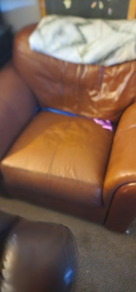 Oversized leather chair