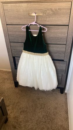 Velvet Green Girls Dress