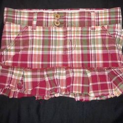ABERCROMBIE Girls Size 12 Plaid Cotton Mini Ruffle Skirt