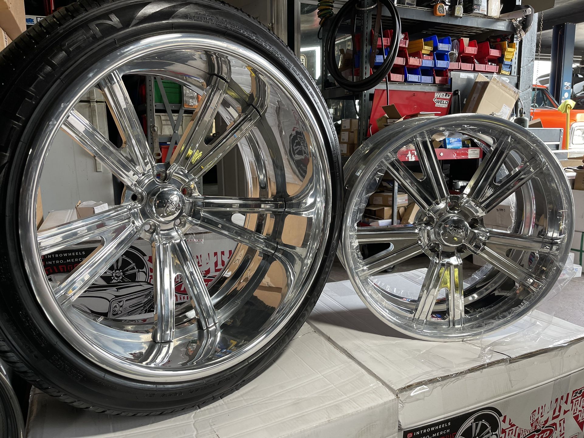 22x9/24x12 Intro Wheels Concave 5x5 Chevy C10 With Tires