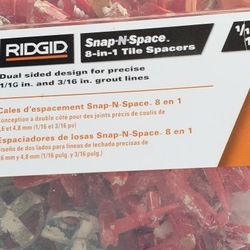 Ridgid SNAP  AND SPACE