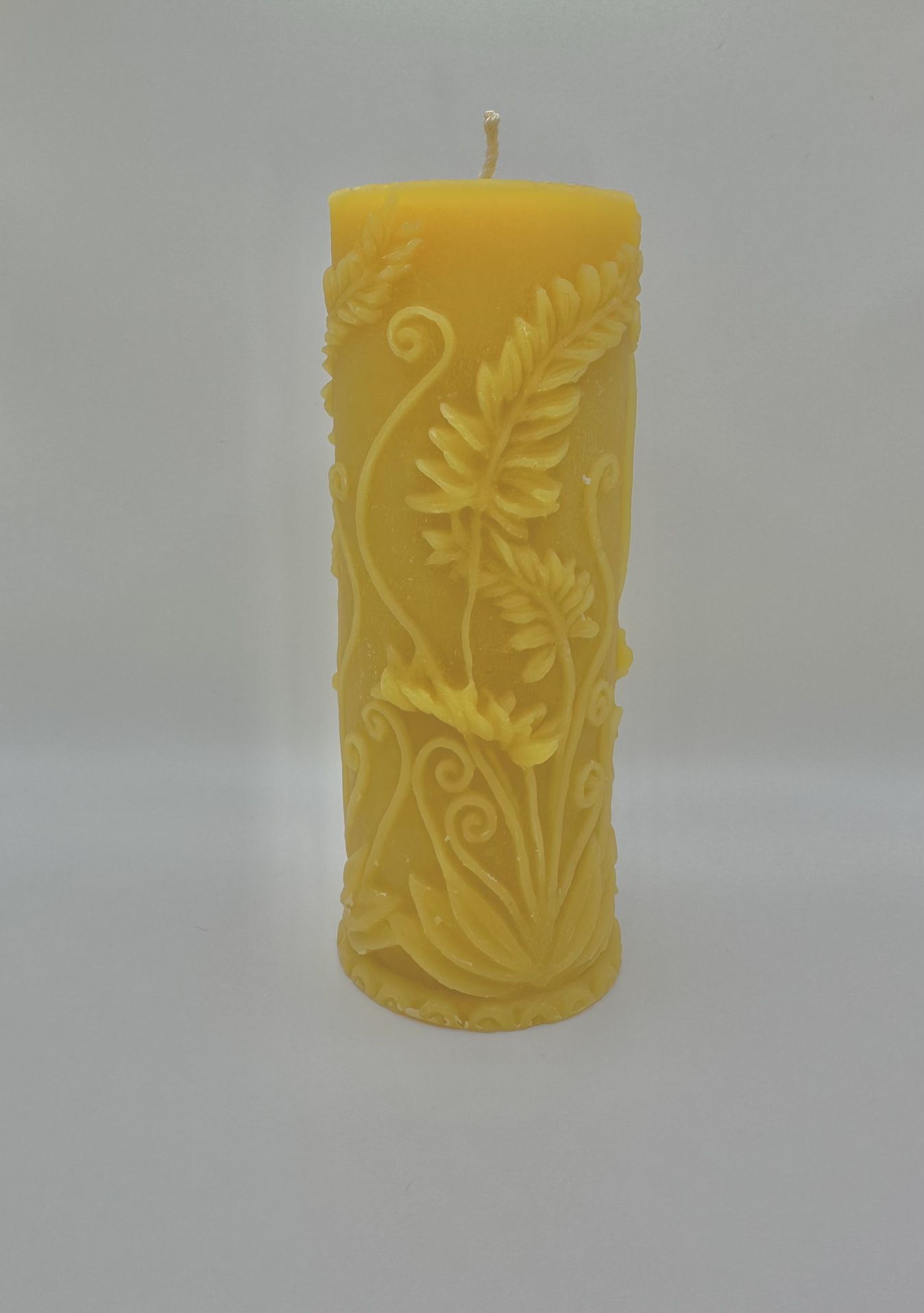 Fern Flower Beeswax Candle Pillar