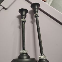 Black Tiffany Styled Candle Holders 