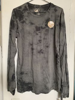 Stretchy long sleeve tie-dye black/grey shirt